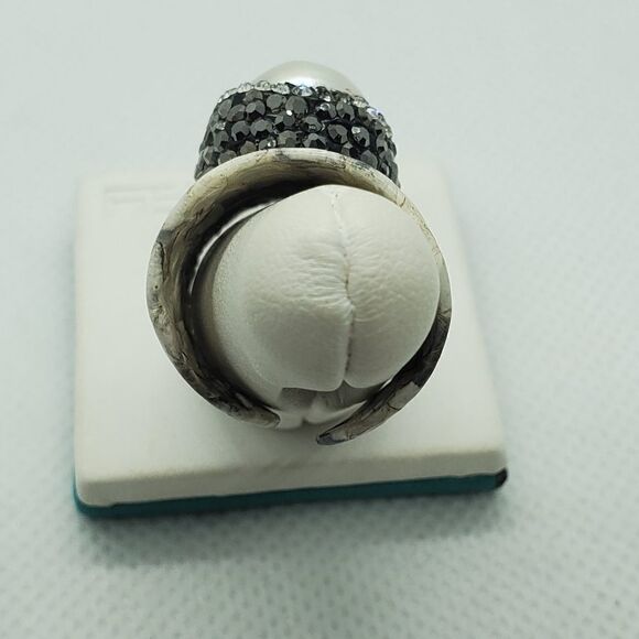 Unique White & Gray Bracelet & Ring Set
